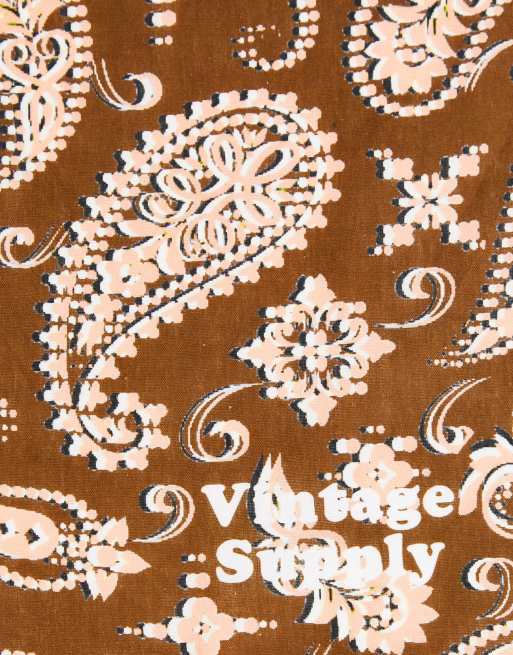 Vintage Supply – Bandana in Braun mit Paisleymuster, 2 von 4
