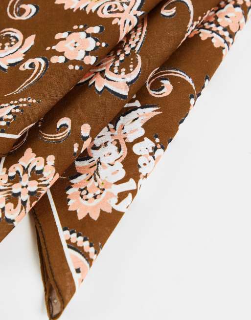 Vintage Supply – Bandana in Braun mit Paisleymuster, 3 von 4