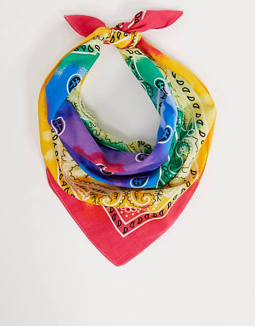 Accessoires Sjaals & omslagdoeken Bandanas Tie Dye Rainbow Bandana Handgemaakt 100% Katoen Festival Fashion Hippie Michigan Made 
