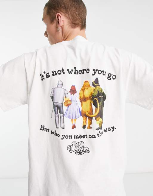 Vintage Supply – Biały T-shirt z motywem z „Czarnoksiężnika z Krainy Oz”