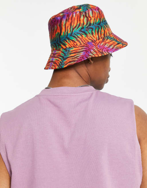 Vintage Supply bucket hat in multicolour zebra print