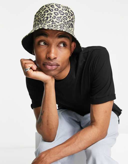 Vintage Supply - Bucket hat met luipaardprint in bruin