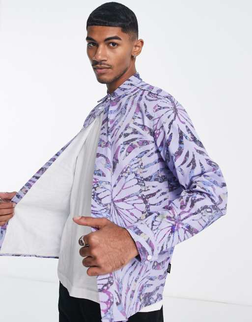 Vintage Supply butterfly overdye shirt in purple
