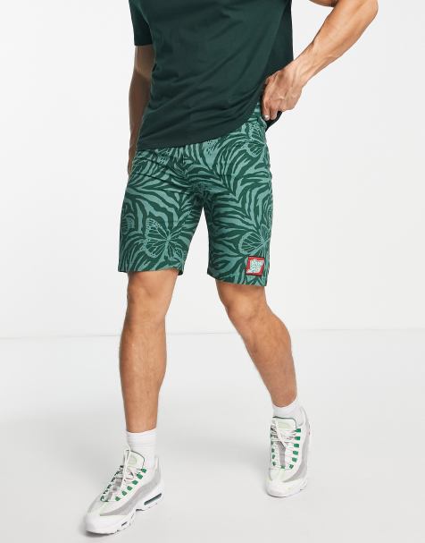 Vintage Supply butterfly overdye shorts in green - view 1