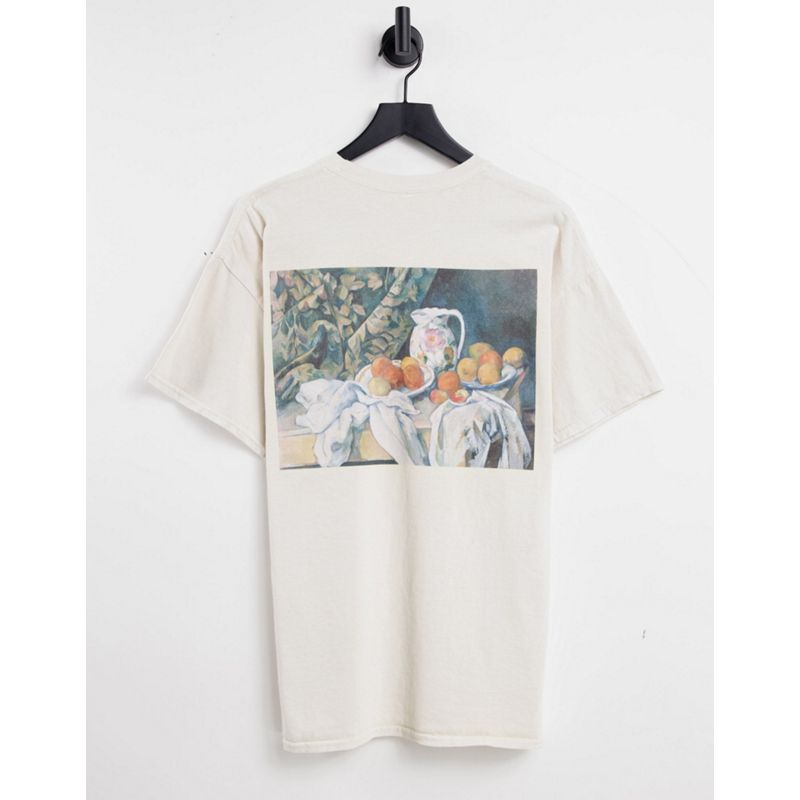 T-shirt e Canotte T-shirt stampate Vintage Supply - Cezanne - T-shirt beige con stampa college sulla schiena