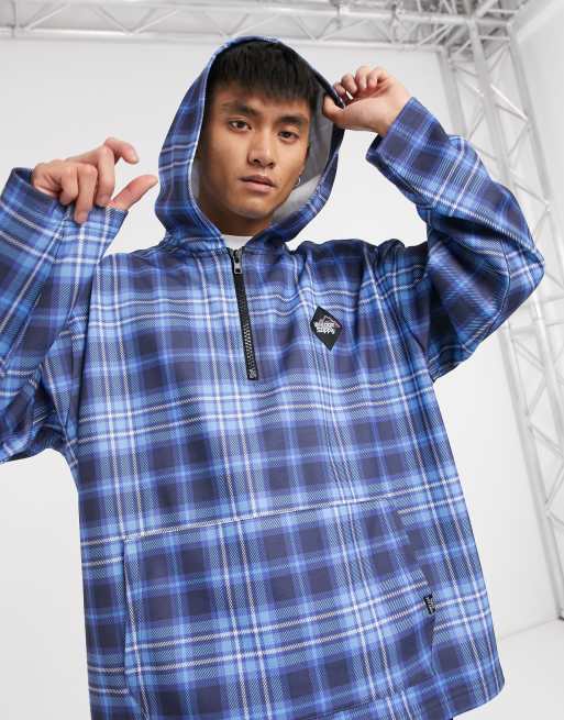 Blue clearance checkered hoodie