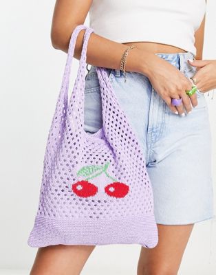 Vintage Supply cherry crochet bag