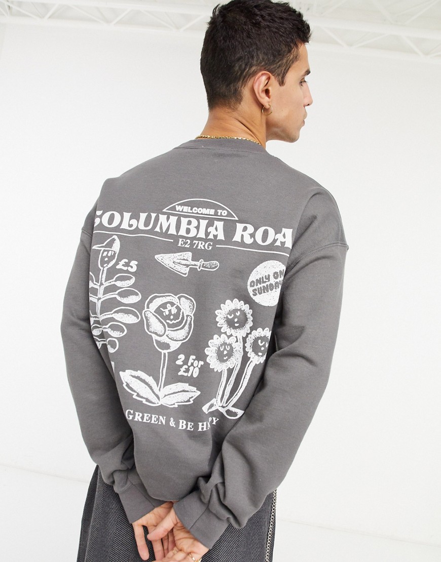 Vintage Supply columbia road sweatshirt in charcoal-Grey
