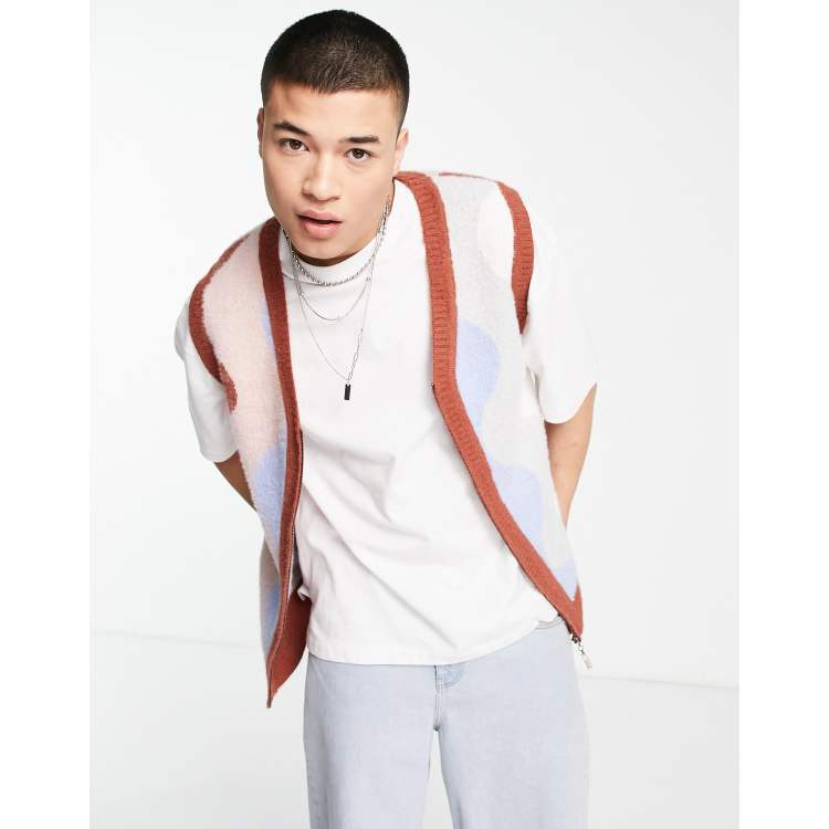 Vintage Supply curly faded cardigan in multi | ASOS