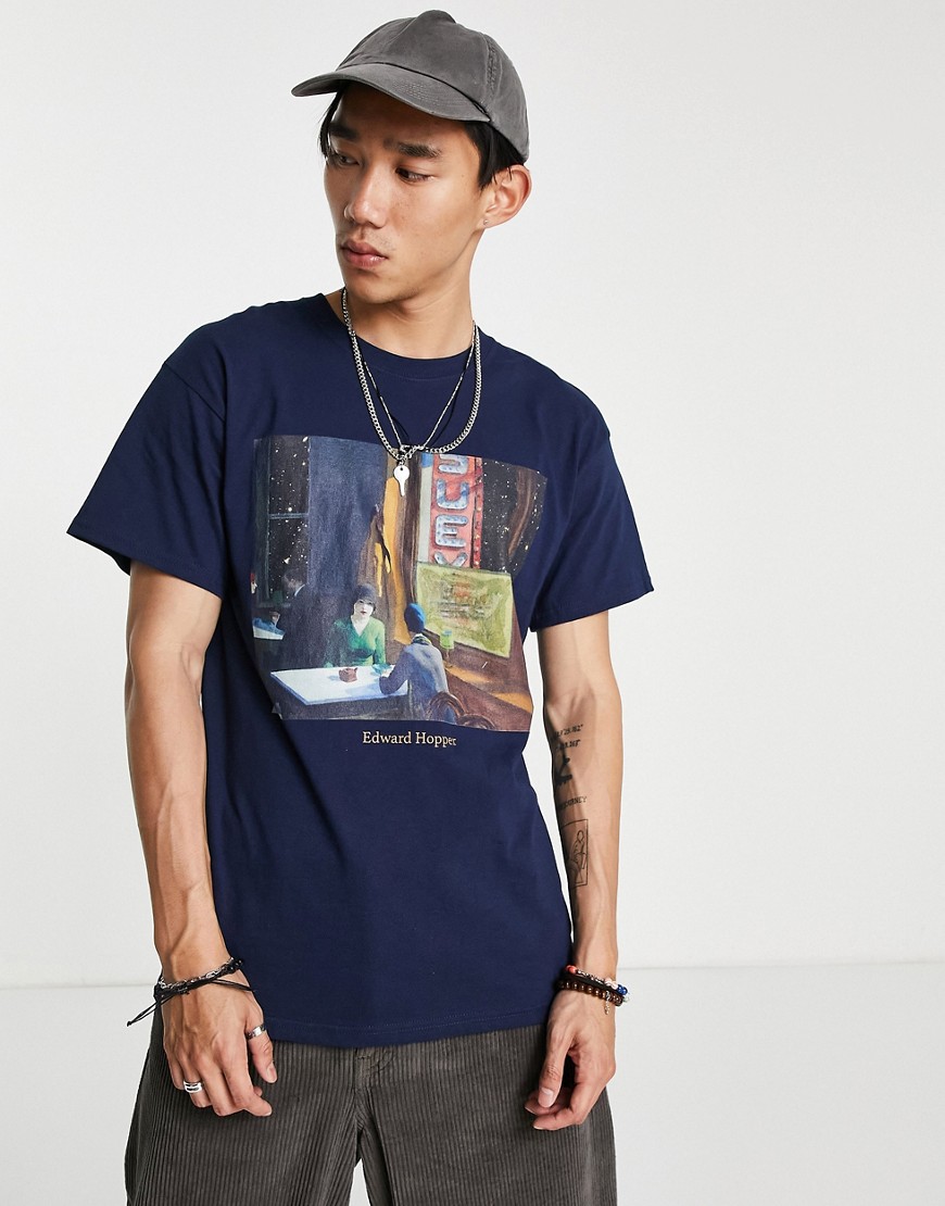 Vintage Supply Edward Hopper Back Print T-shirt In Blue-blues | ModeSens