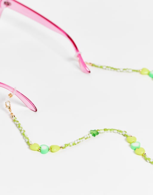 Vintage Supply green heart beaded sunglasses chain ASOS
