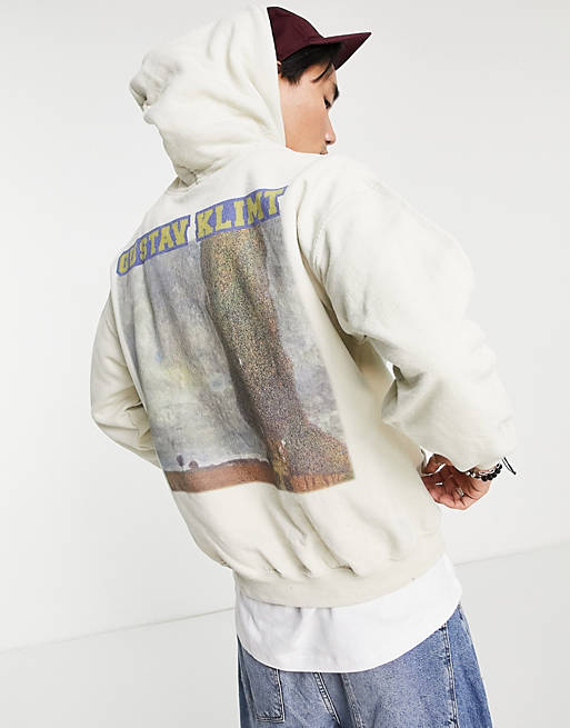 Hoodies & Sweatshirts Vintage Supply Gustav Klimt arts patch hoodie in beige 