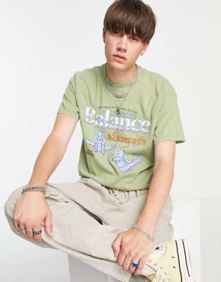 Vintage Supply gymnastics t-shirt in beige - ASOS Price Checker