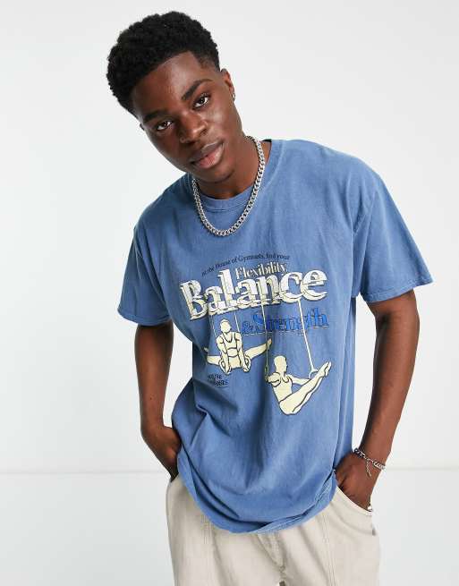 Vintage Supply - Gymnastics - T-shirt in blauw