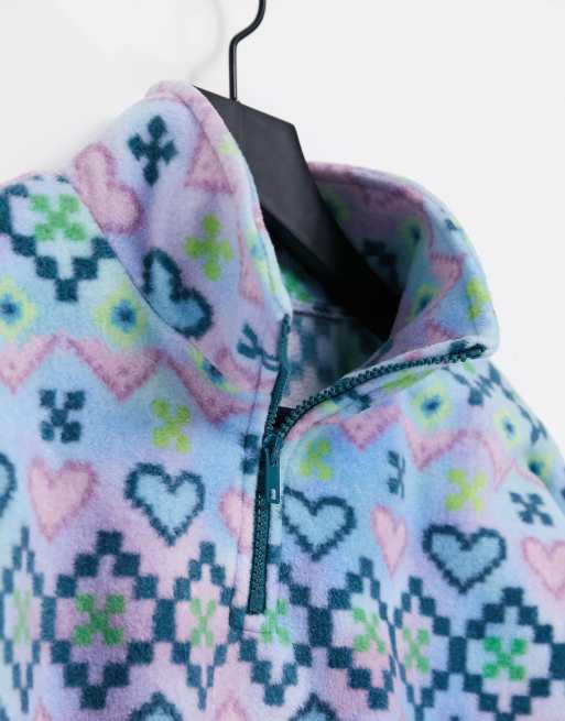 Half zip 2025 fleece womens vintage