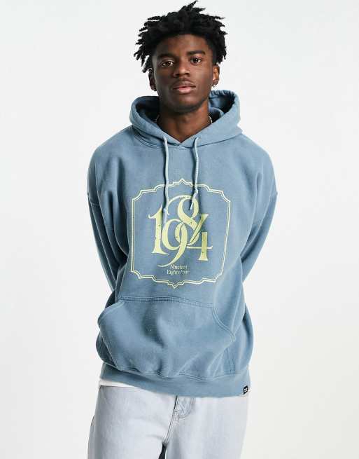 Vintage Supply hoodie in teal with 1984 print