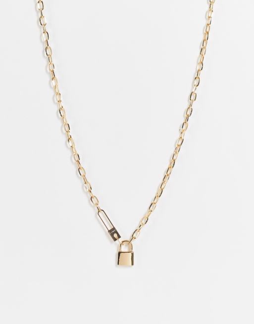 Vintage Supply - Ketting met hangslotje in goudkleur