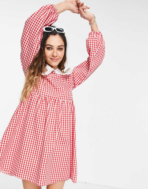 Vintage red gingham dress store
