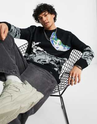 Vintage Supply moon space jumper in black - ASOS Price Checker