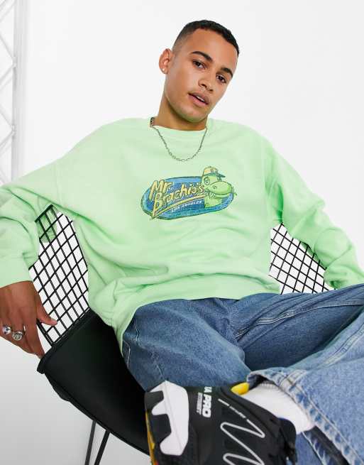 Vintage Supply mr brachio's pizza sweatshirt in green
