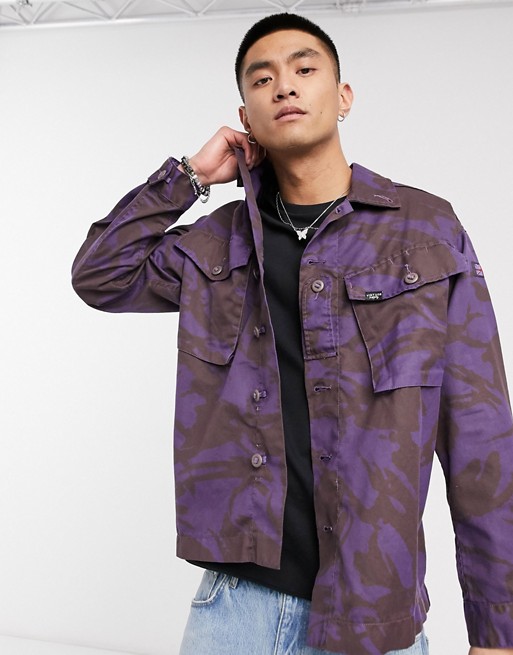 Vintage Supply Overdye camo jacket in purple