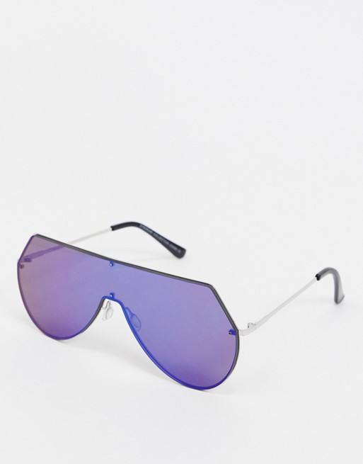 Vintage Supply oversized frameless Sunglasses in blue