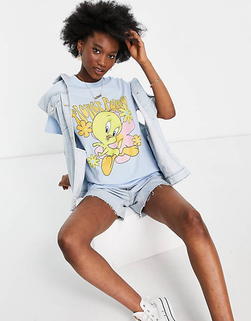 Vintage Supply oversized overdye t-shirt with tweety graphic