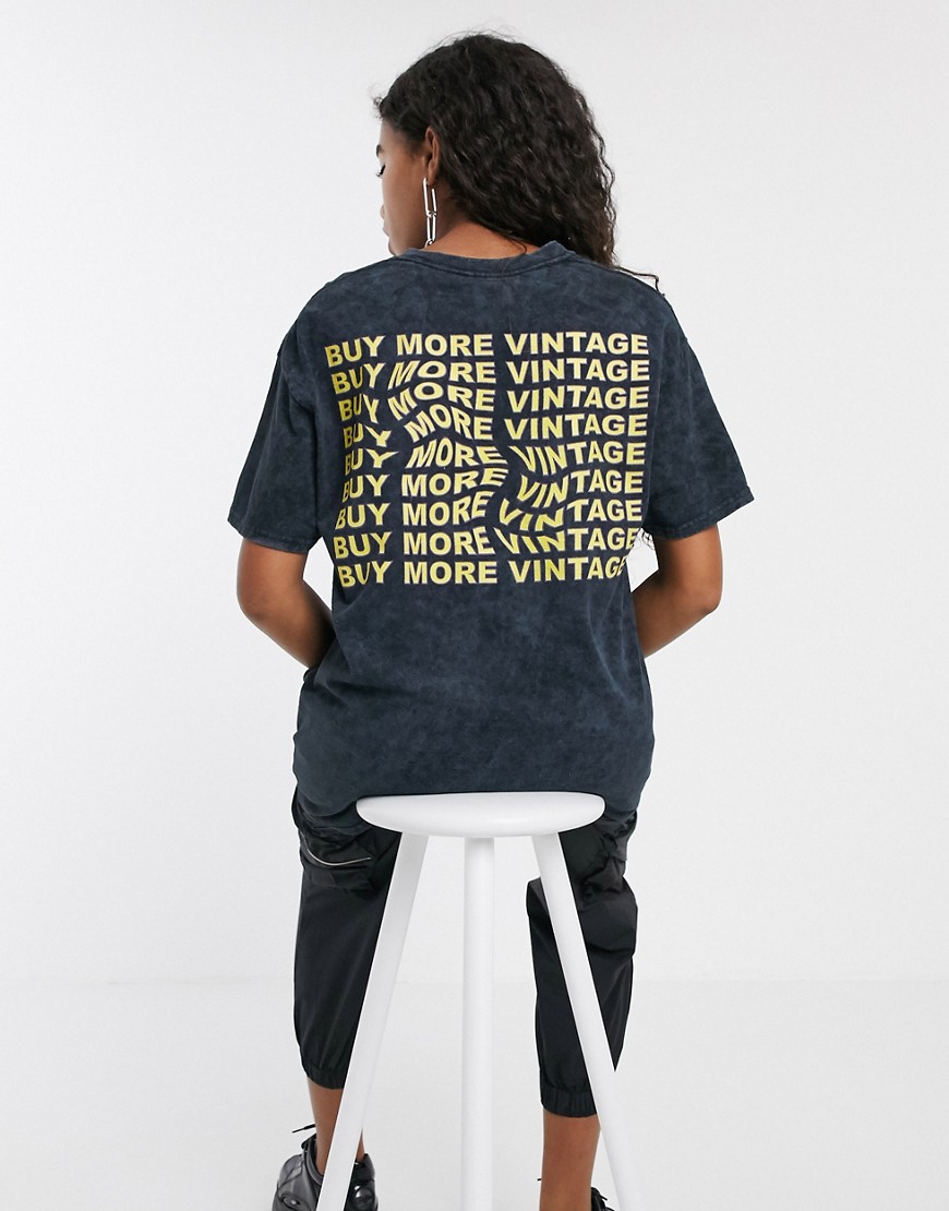 Vintage Supply - oversized t-shirt med vintageprint-Sort