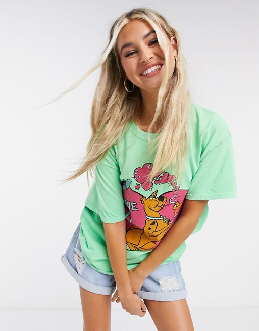 Vintage Supply oversized t-shirt with scooby doo heart graphic