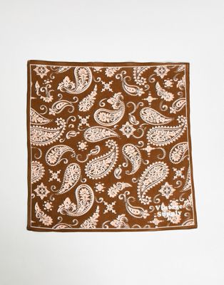 Vintage Supply paisley bandana in brown