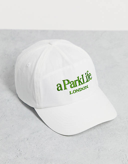 Vintage Supply park life curved baseball cap in white