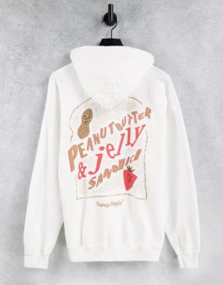 Vintage Supply peanut butter jelly hoodie in white