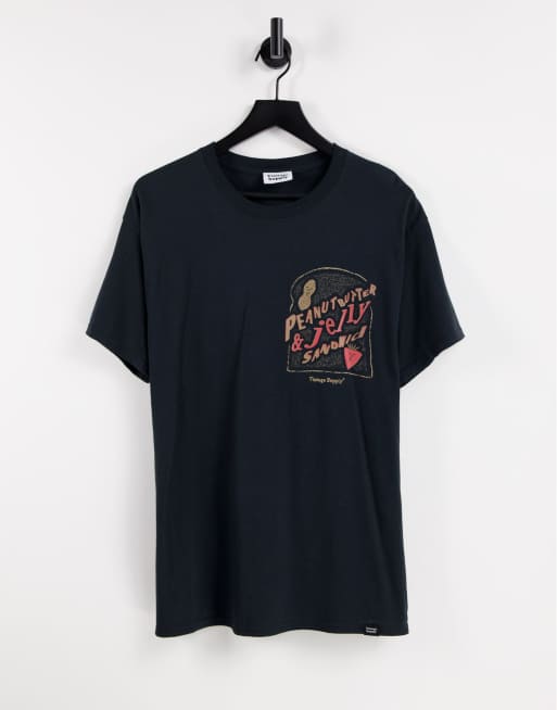 Vintage Supply peanut butter jelly tshirt in black ASOS