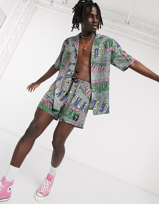 Vintage Supply print co-ord shorts in logo print
