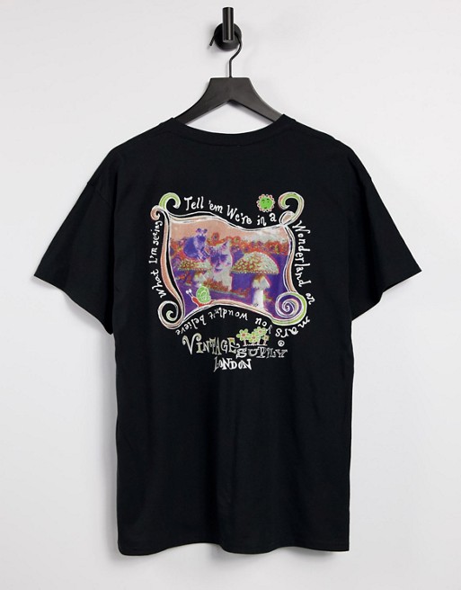Vintage Supply mushroom back print t-shirt in black