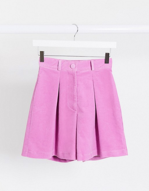 Vintage Supply relaxed longline dad shorts in cord