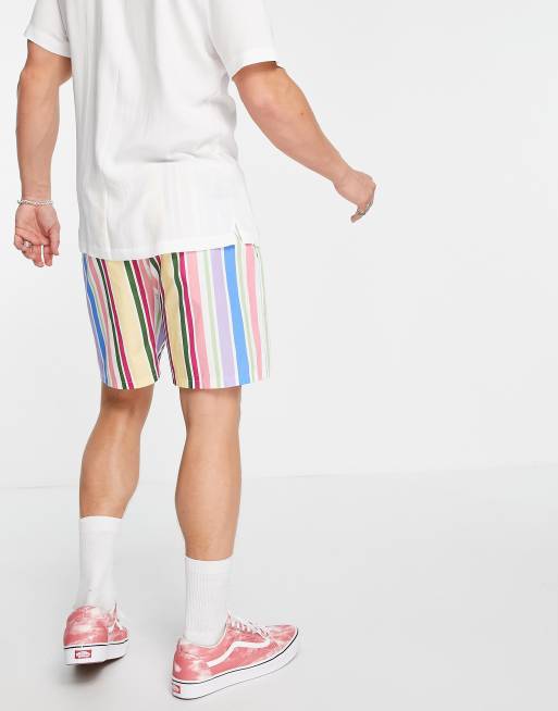 Vintage Supply retro stripe set shorts in multi ASOS