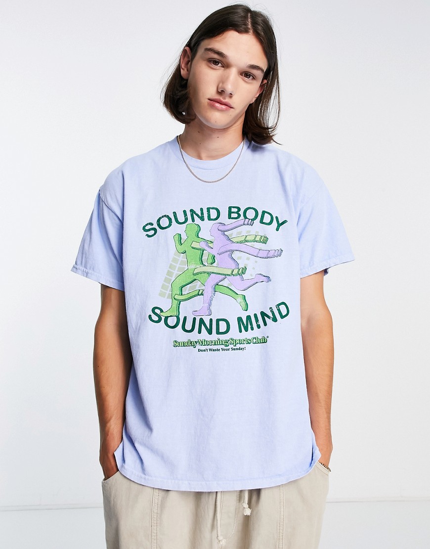 sound body sound mind t-shirt in blue