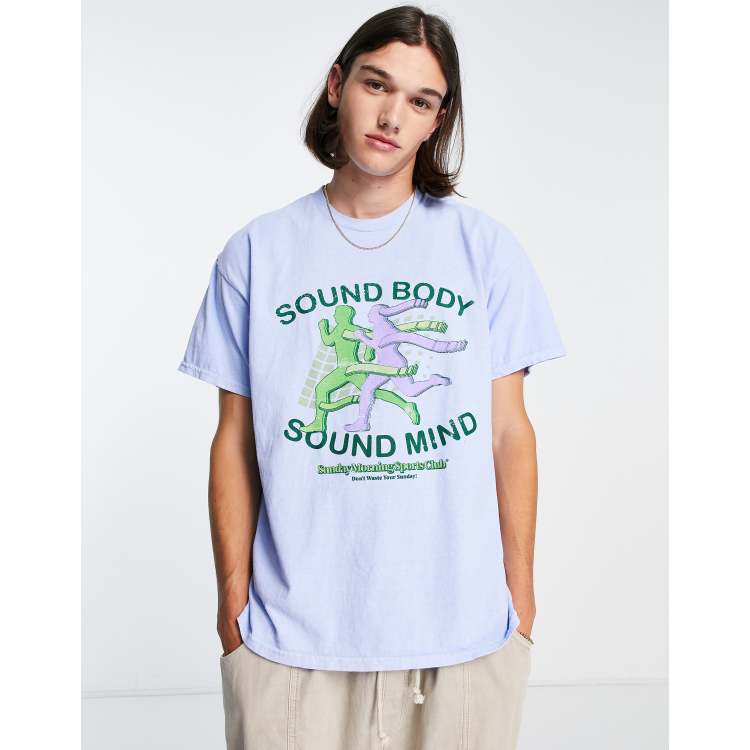 Vintage Supply sound body sound mind t-shirt in blue | ASOS