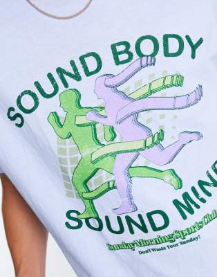 Vintage Supply sound body sound mind t-shirt in blue | ASOS