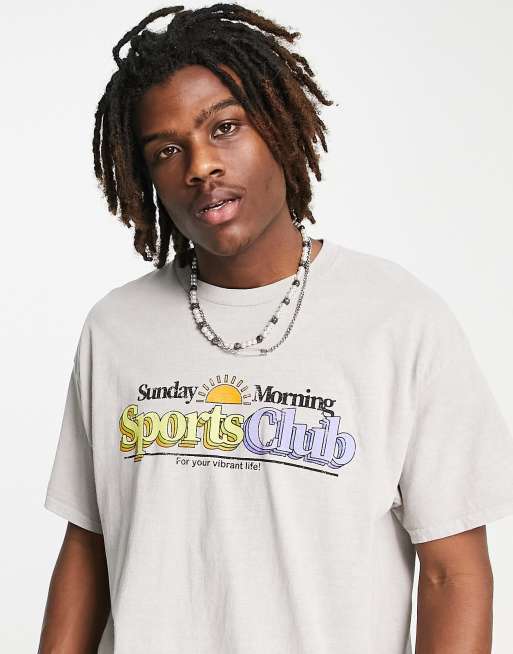 Vintage Supply sports club T shirt in gray