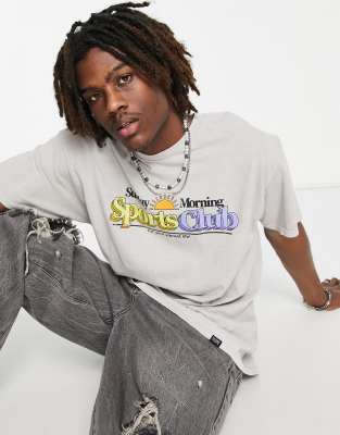 Vintage Supply sports club t-shirt in grey - ASOS Price Checker