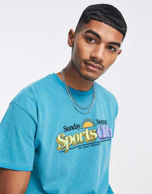 Vintage Supply sports club t-shirt in teal