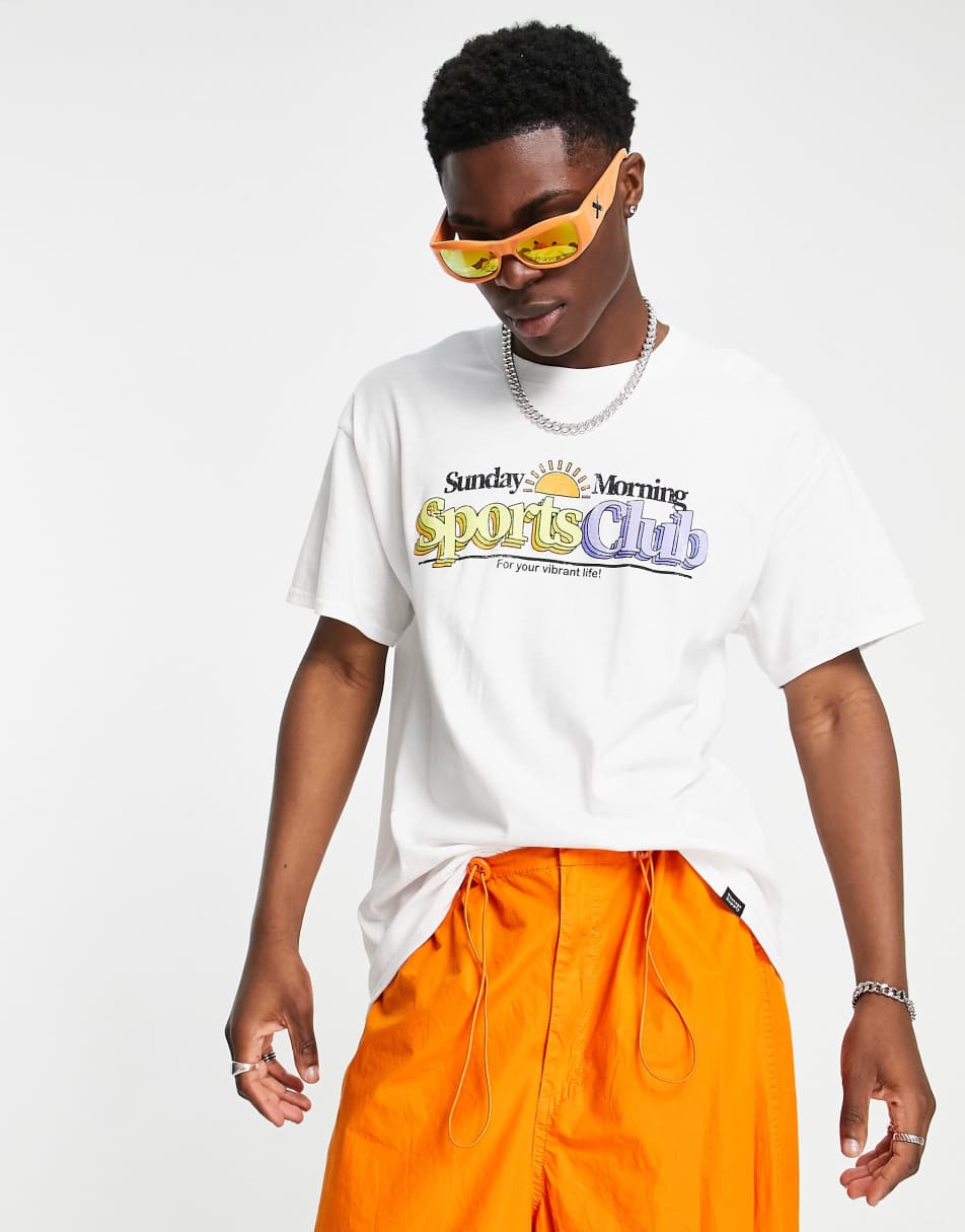 Vintage Supply sports club t-shirt in white