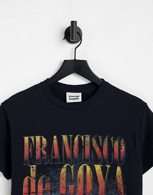  Vintage Supply t-shirt in black with francisco de goya print 