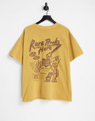 Vintage Supply t-shirt in light brown with book print - ASOS Price Checker