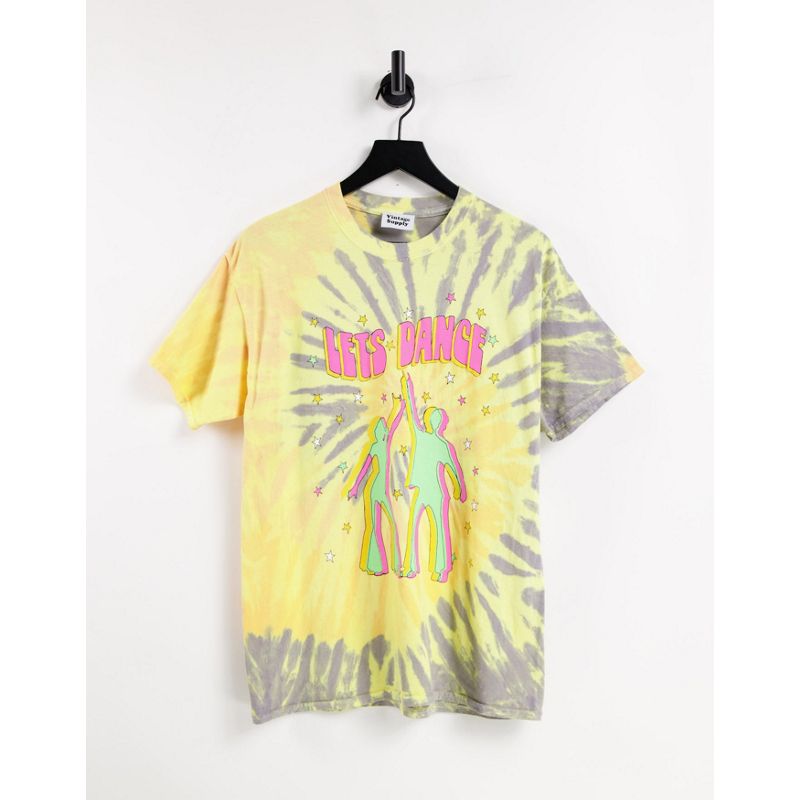 Donna Top Vintage Supply - T-shirt oversize con stampa tie-dye stile danza