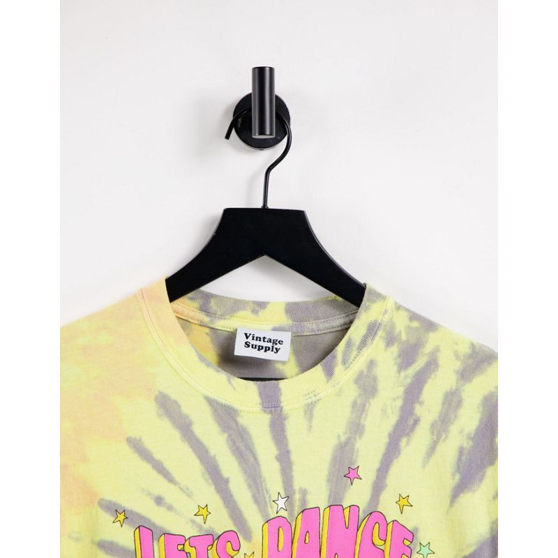 Donna Top Vintage Supply - T-shirt oversize con stampa tie-dye stile danza