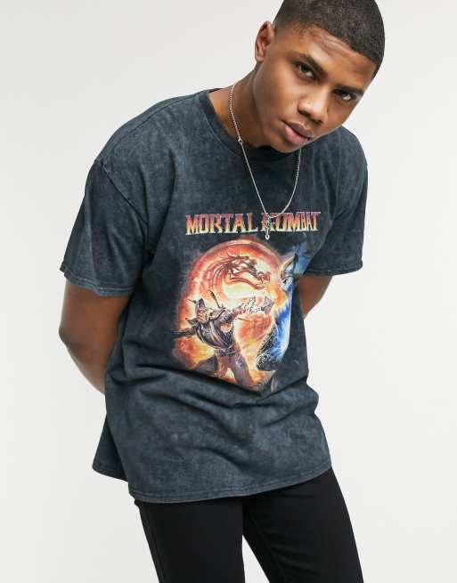 Vintage Supply T Shirt With Mortal Kombat Print In Black Evesham Nj