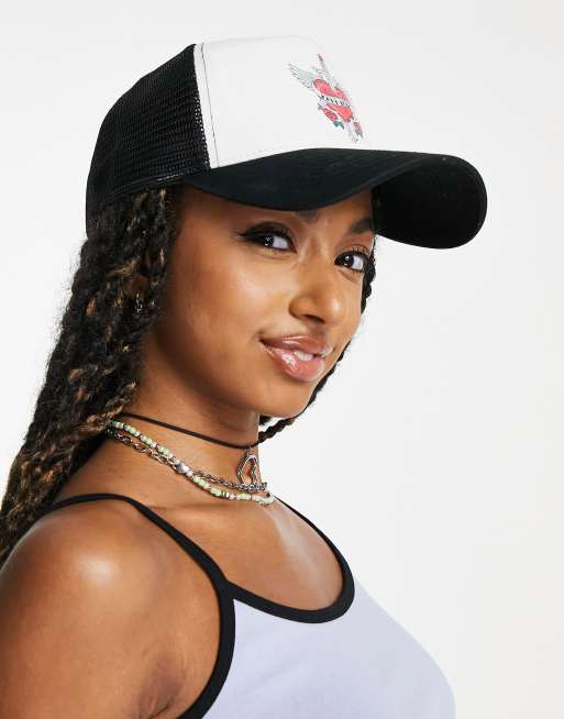 Vintage Supply - Truckerhat med tatovering i multifarvet